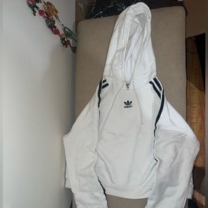 Adidas white cropped sweatshirt